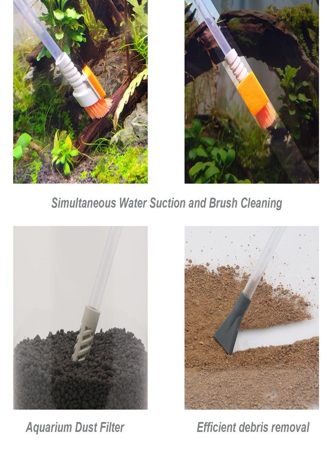 AREPK Compact Aquarium Siphon Vacuum and Water Changer Kit with Cleaning Brush. Perfect for Simultaneous Water Changing and Cleaning in Small Fish Tanks. Gravel and Sand Cleaning. - Image 3